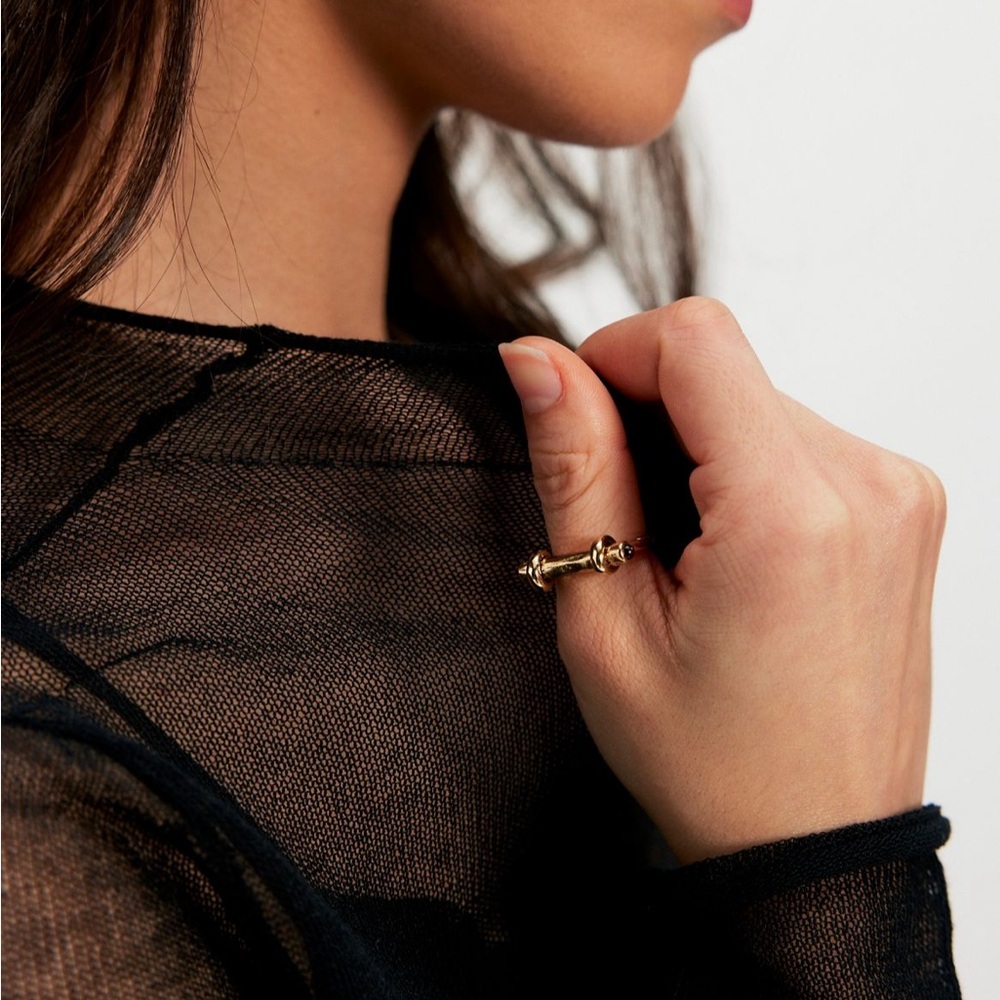 NWT Free People Mixed Metal On Lock Ring